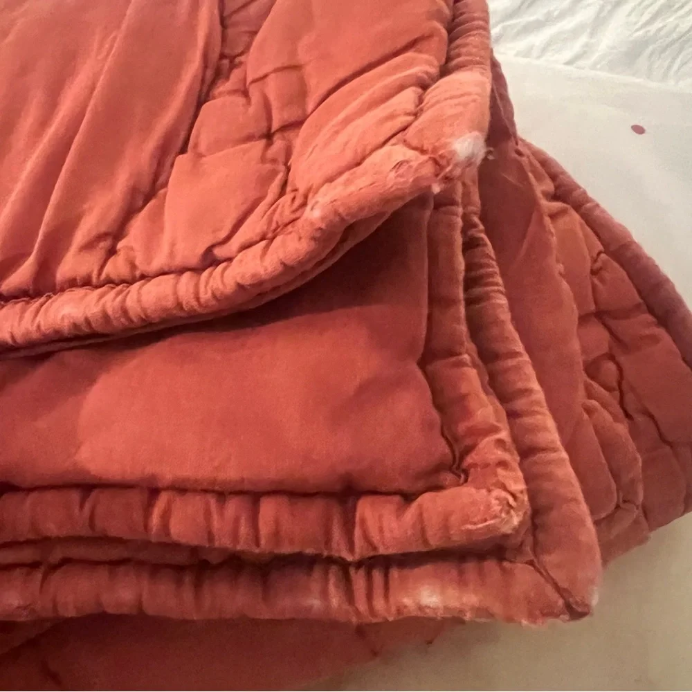 West Elm Quilted Terracotta Euro Square Pillow Sham - 1